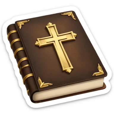 open Bible with a gold cross sticker