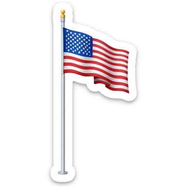 A simple waving flag on a pole or flagpole sticker