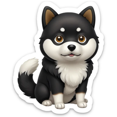 cute black Shiba Inu dog standing full body view sticker