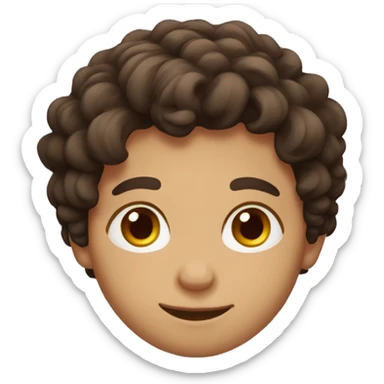 Portuguese boy with fluffy brown hair as a groom sticker