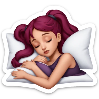 Ariana Grande sleeping Burgundy sticker