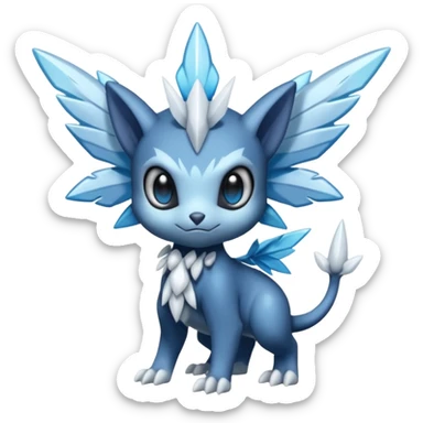 Elemental dark dusky mechanical frosty fairy-like fantasy epic rare Glalie-Sneasel-Togetic-Pokémon-Fakémon-hybrid-creature sticker