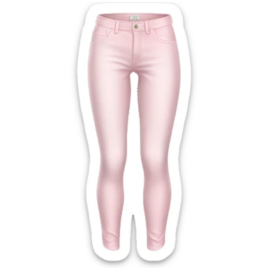 Realistic isolated side view of a pair of pastel Pink jegging pants. sticker