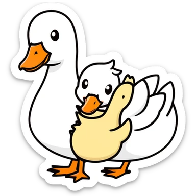 A cute goose with some baby’s  sticker