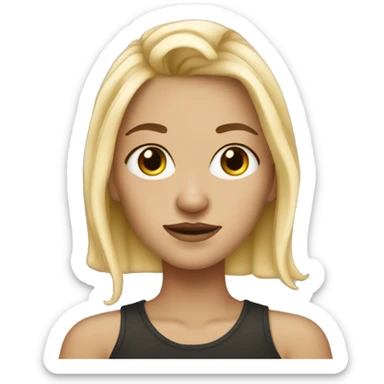 Blonde girl with freckles and a nose ring stud sticker