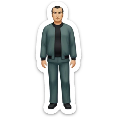unhealthy steven segal full-body balding with ponytil sticker