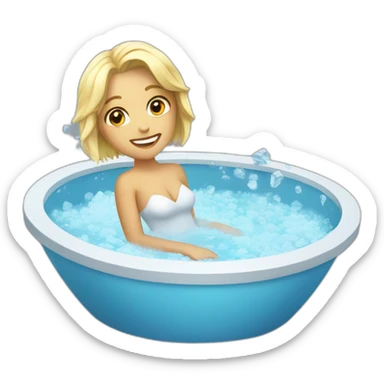 blonde in a ice tub sticker