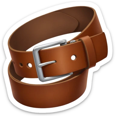 Hand holding folded in half belt at 45 degree angle sticker