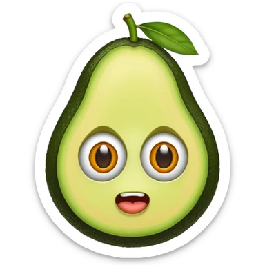 Avocado with 2 ayes and a 🫦 this mouth  sticker