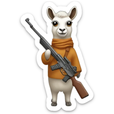 Lama avec un fusil sticker