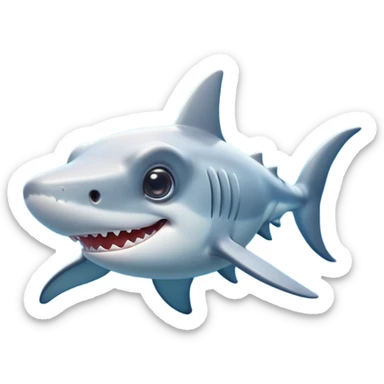 Cinematic Cute Hammerhead Shark Portrait Emoji, Head tilted playfully and inquisitively, with a charming, distinctive hammer-shaped head and wide, expressive eyes on either side, a sleek, smooth body accented by gentle fin curves, Simplified yet irresistibly adorable features, highly detailed, glowing with a soft, inviting ocean glow, high shine, affectionate and lively, stylized with a touch of whimsical marine charm, soft glowing outline, capturing the essence of a mischievous yet endearing hammerhead that seems as if it could swim out of the screen into your heart! sticker