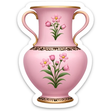 pink christmas porcelain with flowers  sticker