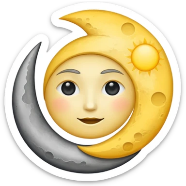 Genarate me a emoji of Drak mode moon and bright mode sun Like we got In our mobile phones sticker