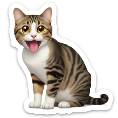 Cat sticking out tongue sticker