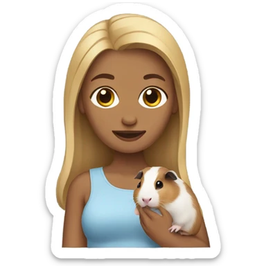 darkBlonde Woman holding a guineapig sticker