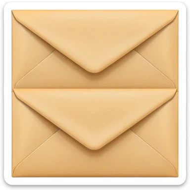 Three identical sealed manila envelopes in a row sticker