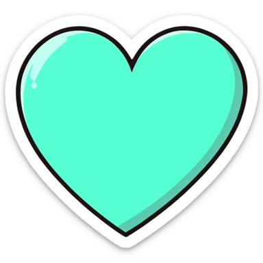 gorgeous heart with shimmer effect sticker