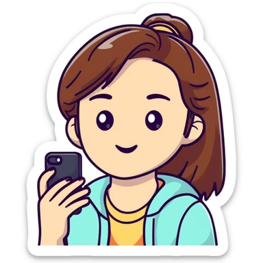 girl taking a selfie sticker