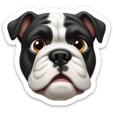 bulldog francés negro y blanco  sticker