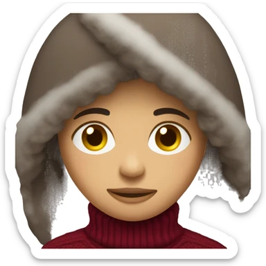 winter, christmas, hispanic, short brown hair, boy, brown eyes, child, full body, burgundy sweater sticker