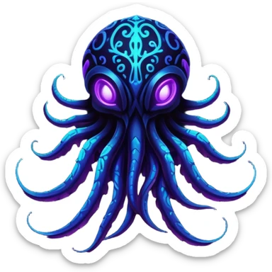 Black Dark Tropical Exotic Nocturnal Neon-glowing Abyssal Nightly Abyss-Fakémon-Creature sticker