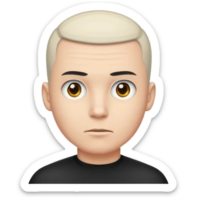 Un mec avec blanc avec une buzz cut noir  sticker