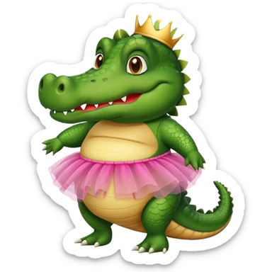 fat alligator with a tutu cute sticker