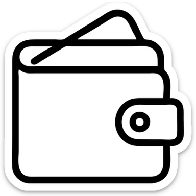 wallet icon, outlined, clean lines, monochrome sticker