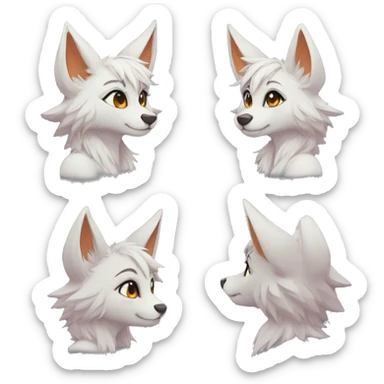 Shy kawaii anthro furry by Falvie, LiLaiRa, griffsnuff, AngieWolf sticker