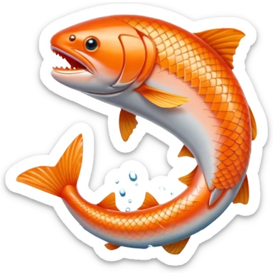 salmon flopping around on land sticker