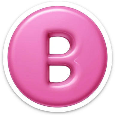 A pink letter B sticker