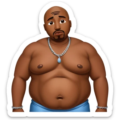 tupac, sobbing large tears, really fat and obese belly sticker