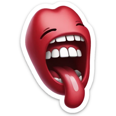Anthropomorphized Screaming Lips Rock 'N Roll Tongue sticker