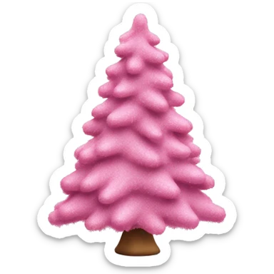Flocked Christmas tree with pink ornaments  sticker