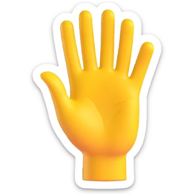 yellow hand making the 'OK' gesture, 3D emoji style, with a subtle shadow sticker