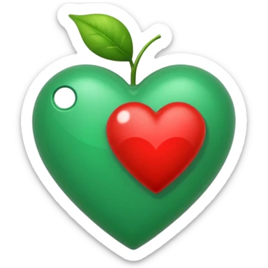 Signo de interrogación verde y un corazón para remplazar el punto verde sticker