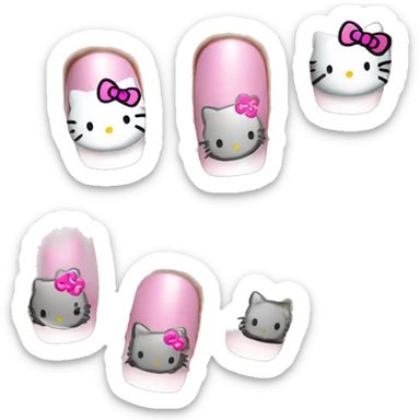 Nails french manicure hello kitty design sticker