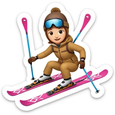 Un écureuil sur des skis sticker