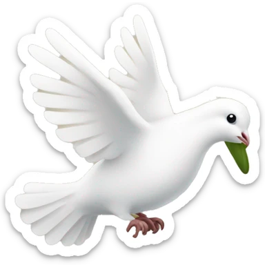 A white dove and an olive branch sticker
