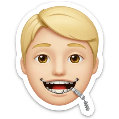 zipper mouth sticker