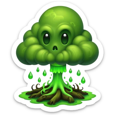 a poisonous cloud of gas, dark swamp color, realism-style sticker