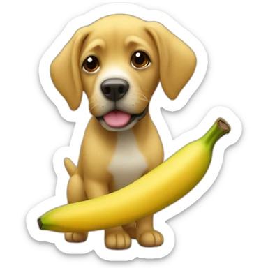 Platano canario animado haciendo el signo de la victoria sticker