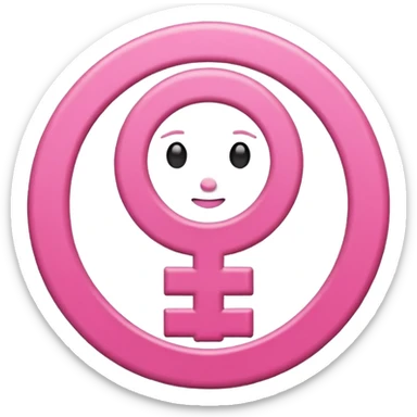 female gender symbol, simple pink color, classic emoji style, suitable for Discord role icon sticker