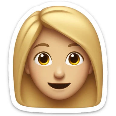 a girl smiling with one eye really squinted and the other open sticker