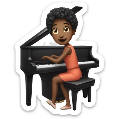 Play piano girl sticker
