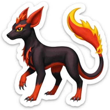 
Canine-Houndoom-Salandit-Noibat-Flareon-Fakémon-Digimon-fusion (full body) sticker