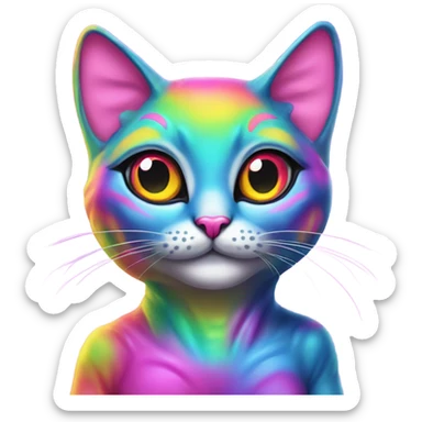 Lisa frank alien cat sticker