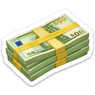 liasse de billet d'euro avec 200 500 aussi sticker