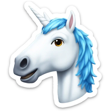 einhorn blau weiss  sticker