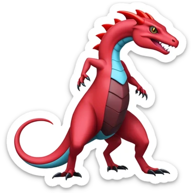 Badass cool salamence-salazzle-hybrid, full body sticker